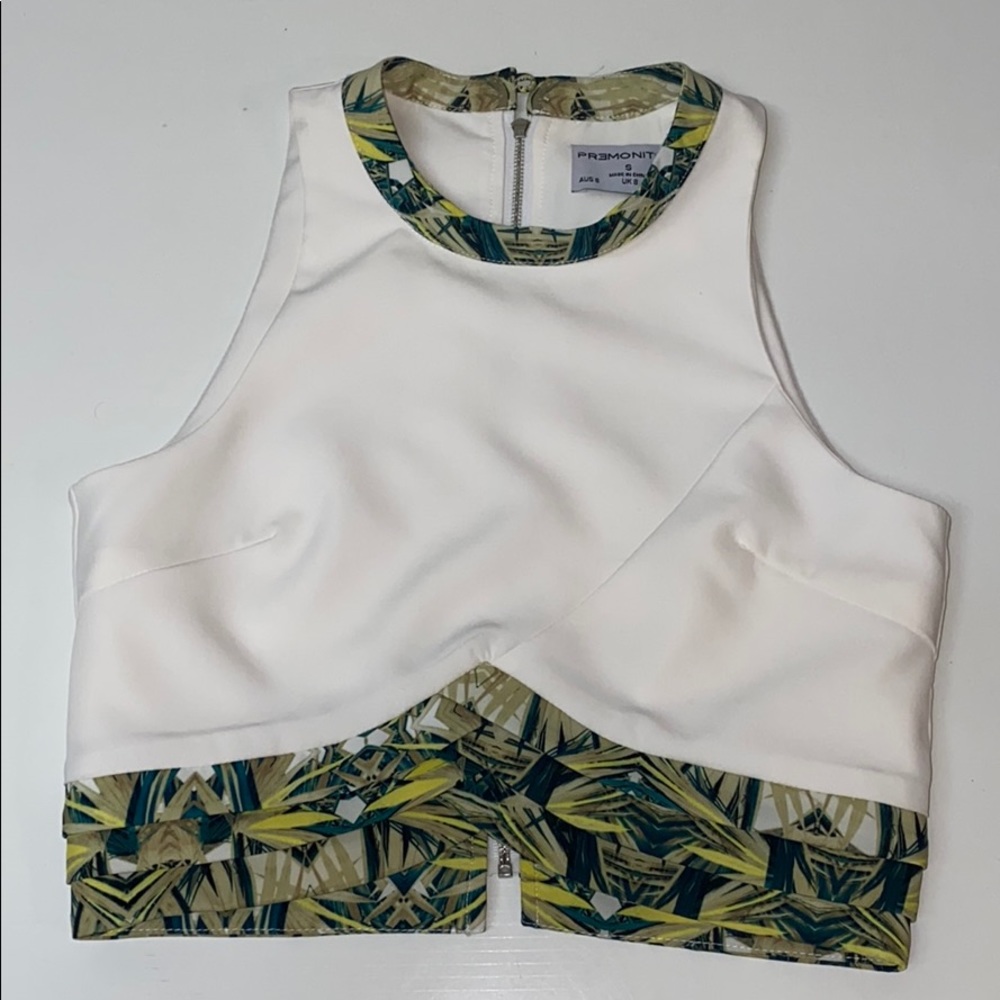 Prémonition white tropical crop top🌴